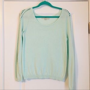 LOFT Mint Green Sweater with Arm Cutouts • XSmall
